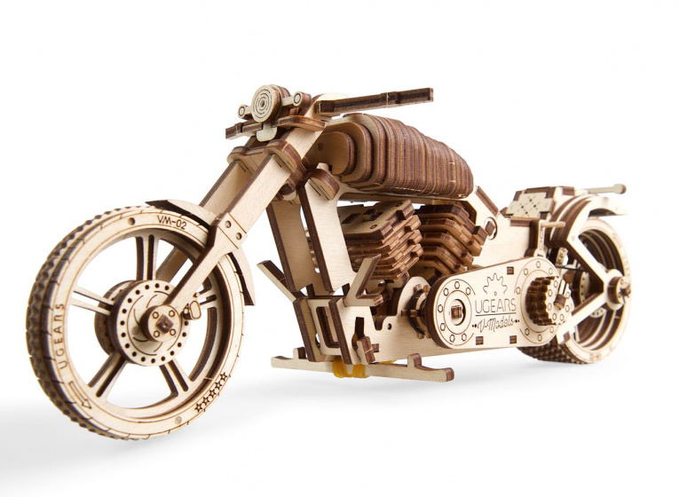 springen papier Dor Ugears houten 3d-modelbouw vm-02 motorfiets 26 cm 189-delig - SWAP Gifts
